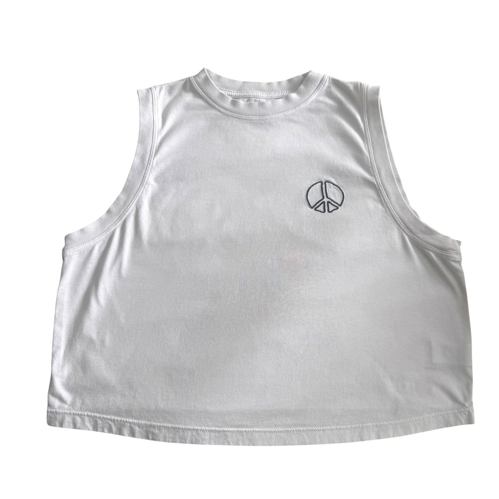 SPIRITUAL GANGSTER Muscle Tank Top Embroidered Peace Sign